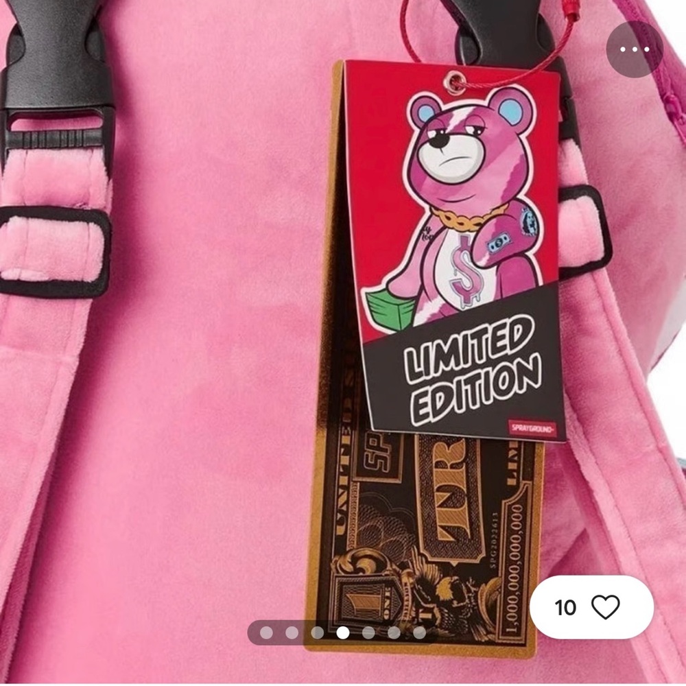 Sprayground Pink Punk MoneyBear Teddybear Backpack - Picture 4 of 7